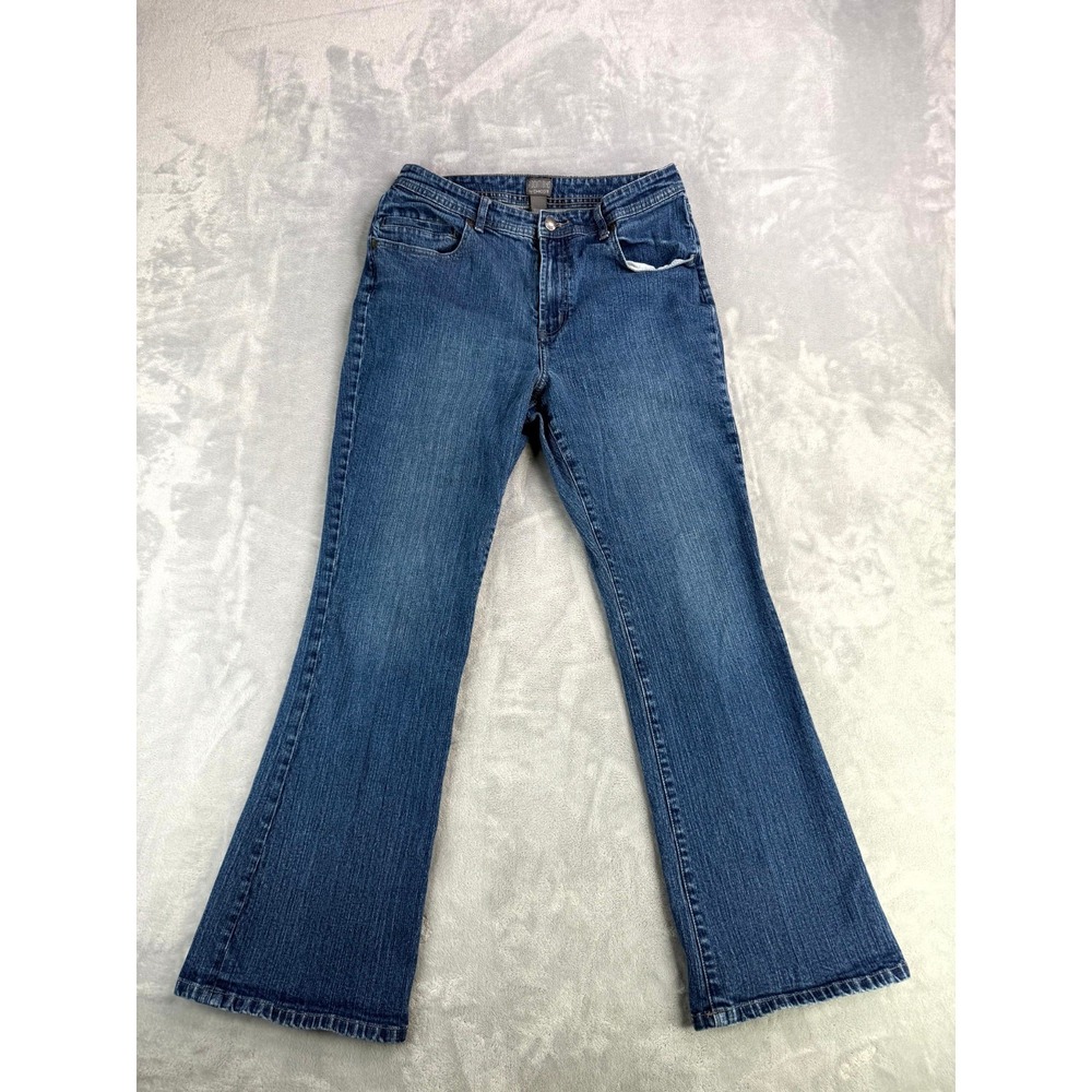 Additions by Chico's Bootcut Jeans Womens 1.5 Short Blue Denim Cotton High Rise